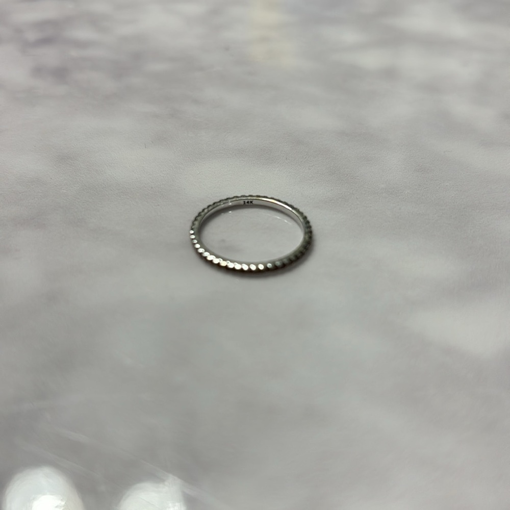 Eriness Garnet White Gold Stackable Ring, Size 5.5 - image 2